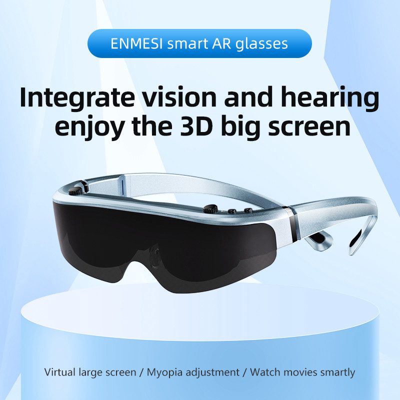 Kacamata pintar USB-C AR dengan 1800 Nits FOV besar 43 ° 1080P 60Hz OLED Head Mounted Display