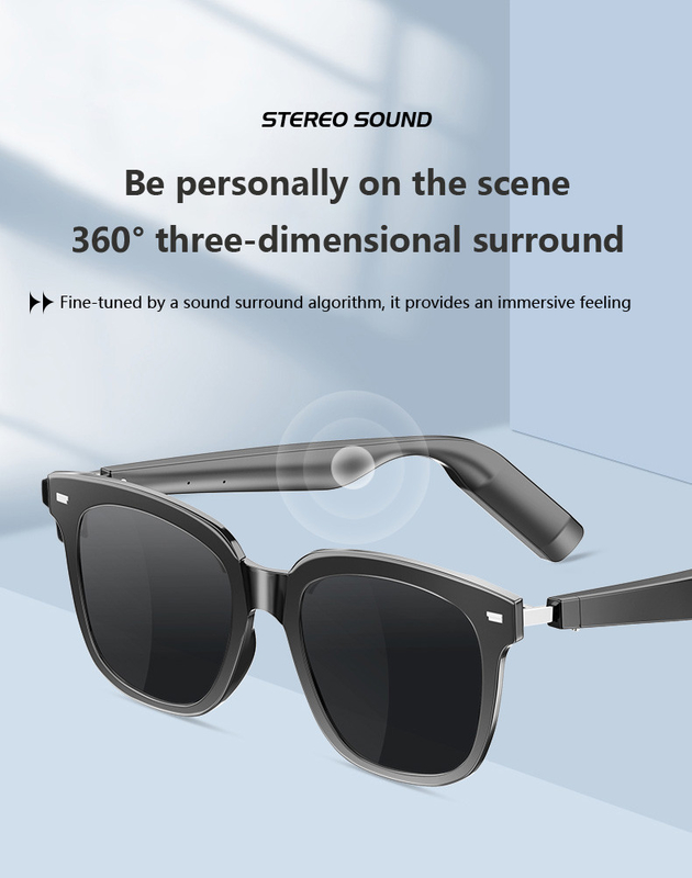Ultralight Bluetooth 5.3 Smart Glasses dengan kapasitas baterai 220mAh dan 8-10 Jam