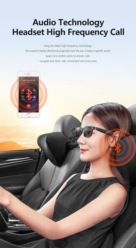 Black Bluetooth Sunglasses With Call Bluetooth 5.1 Versi 90mAh Waktu Musik 4-6 Jam