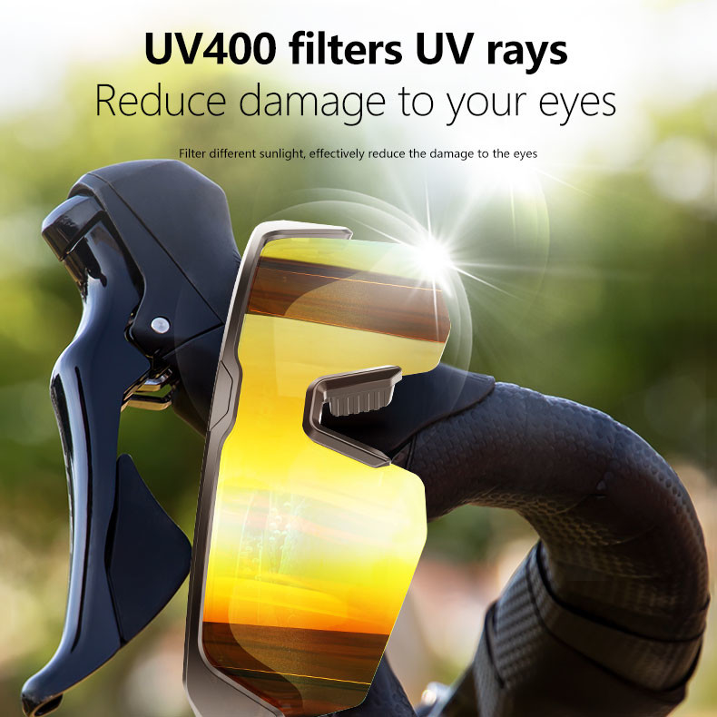 UV 400 Olahraga Bluetooth Kacamata Bersepeda Bluetooth 5.3 Baterai 50 Jam Bersepeda