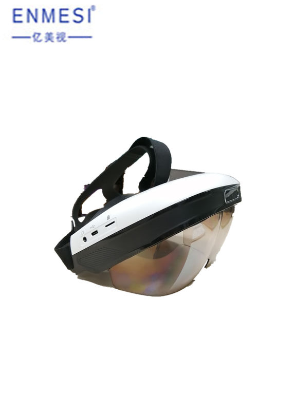 Fleksibel AR Smart Glasses AMOLED 1080P Display VR FOV 84 Derajat 64G ROM Jenis Video 3D