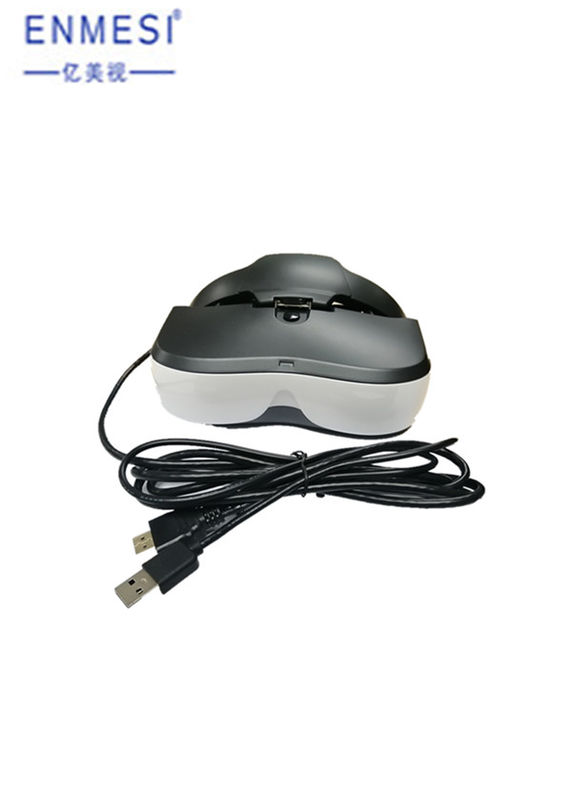 Tampilan Terpasang di Kepala Optik Mata Tutup HDMI Input HD Double Display Helm VR FOV 50 °